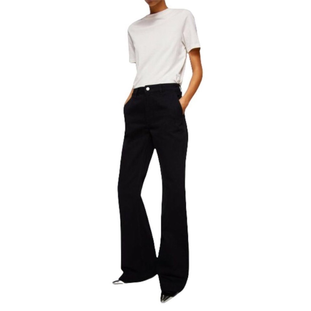 NWT High rise black flare bottom jeans
